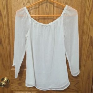 Beautiful flowy sheer white blouse